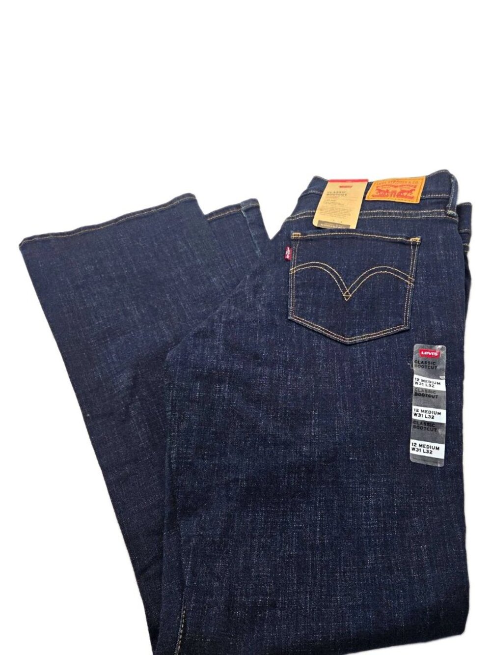 Levi's Women's Classic Bootcut Jeans Blue Dark Wash Size 12 W31 Mid Rise